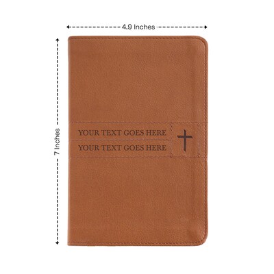 Personalized NIV Bible New International Version, Compact Thinline Holy Bible, Brown Soft Leather Look Custom Bible Cover, Double Column - image6